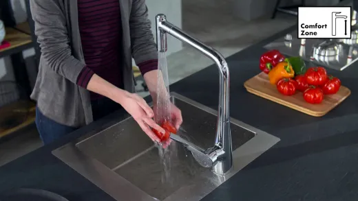 HANSGROHE Kchensple S711-F450 Einbausple 450 Edelstahlsple Flachrand Siebkorb als Stopfenventil