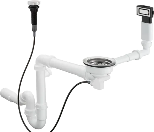 HANSGROHE Kchensple S717-F450 Einbausple 450 mit Abtropfflche Edelstahlsple Flachrand Siebkorb als Drehknopfventil