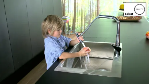 HANSGROHE Kchensple S711-F660 Einbausple 660 Edelstahlsple Flachrand Siebkorb als Stopfenventil