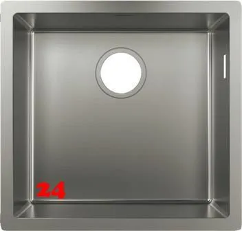 HANSGROHE Kchensple S719-U400 Edelstahlsple 400 3 in 1 (Einbau, Unterbau, Flchenbndig) mit Siebkorb als Stopfen- oder Drehknopfventil