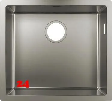 HANSGROHE Kchensple S719-U450 Edelstahlsple 450 3 in 1 (Einbau, Unterbau, Flchenbndig) mit Siebkorb als Stopfen- oder Drehknopfventil