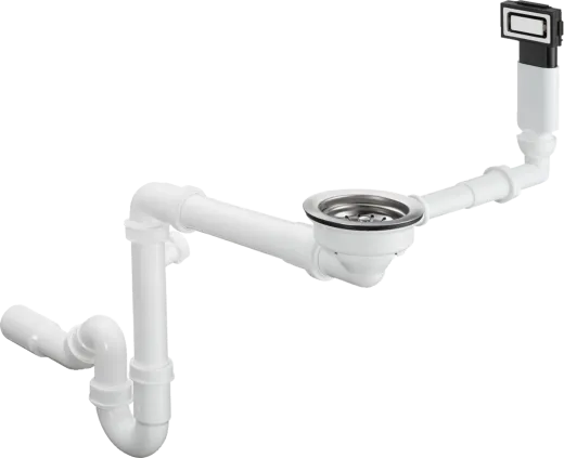 HANSGROHE Kchensple S719-U450 Edelstahlsple 450 3 in 1 (Einbau, Unterbau, Flchenbndig) mit Siebkorb als Stopfen- oder Drehknopfventil