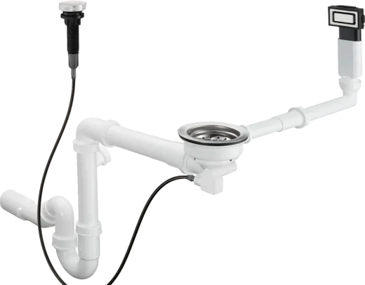 HANSGROHE Kchensple S719-U660 Edelstahlsple 660 3 in 1 (Einbau, Unterbau, Flchenbndig) mit Siebkorb als Stopfen- oder Drehknopfventil