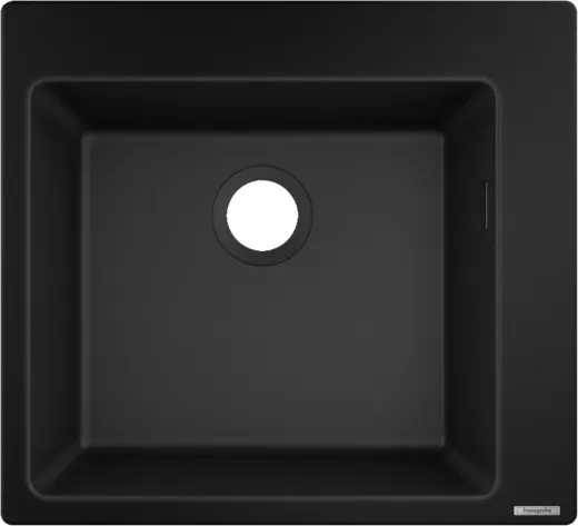 HANSGROHE Kchensple S51 S510-F450 SilicaTec Granitsple 450 Einbausple in 3 Farben mit Siebkorb als Stopfen- oder Drehknopfventil