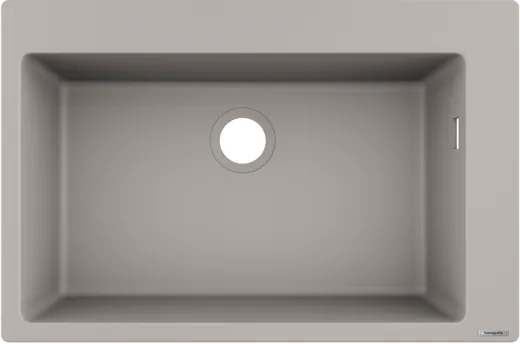 HANSGROHE Kchensple S51 S510-F660 SilicaTec Granitsple 660 Einbausple in 3 Farben mit Siebkorb als Stopfen- oder Drehknopfventil