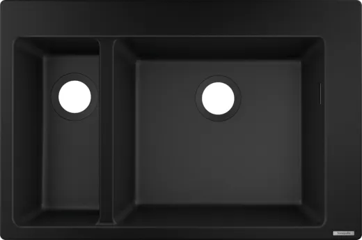 HANSGROHE Kchensple S51 S510-F635 SilicaTec Granitsple 180/450 Einbausple in 3 Farben mit Siebkorb als Stopfen- oder Drehknopfventil