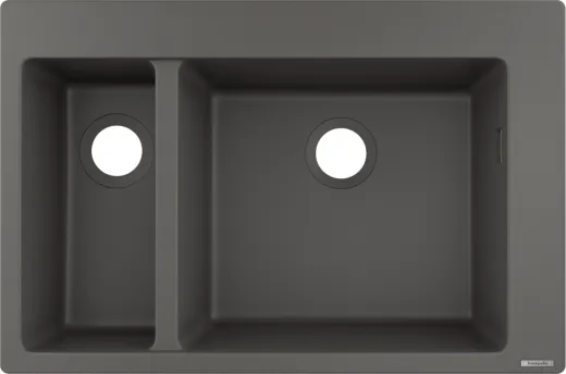 HANSGROHE Kchensple S51 S510-F635 SilicaTec Granitsple 180/450 Einbausple in 3 Farben mit Siebkorb als Stopfen- oder Drehknopfventil