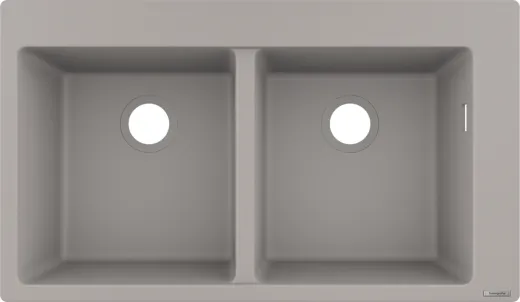 HANSGROHE Kchensple S51 S510-F770 SilicaTec Granitsple 370/370 Einbausple in 3 Farben mit Siebkorb als Stopfen- oder Drehknopfventil