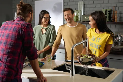 ❎ HANSGROHE Kchensple S51 S510-U450 SilicaTec Granit-Unterbausple 450 in 3 Farben mit Siebkorb als Stopfen- oder Drehknopfventil