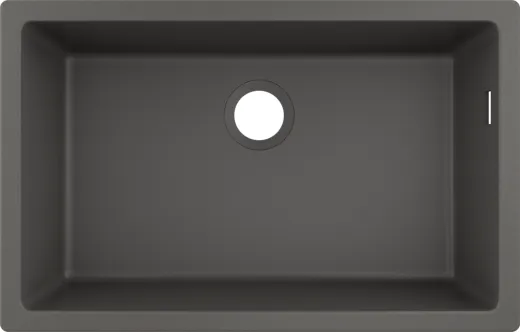 HANSGROHE Kchensple S51 S510-U660 SilicaTec Granit-Unterbausple 660 in 3 Farben mit Siebkorb als Stopfen- oder Drehknopfventil