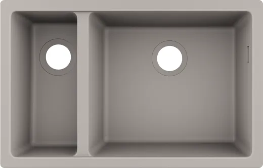 HANSGROHE Kchensple S51 S510-U635 SilicaTec Granit-Unterbausple 180/450 in 3 Farben mit Siebkorb als Stopfen- oder Drehknopfventil