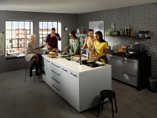 HANSGROHE Kchensple S51 S510-U635 SilicaTec Granit-Unterbausple 180/450 in 3 Farben mit Siebkorb als Stopfen- oder Drehknopfventil