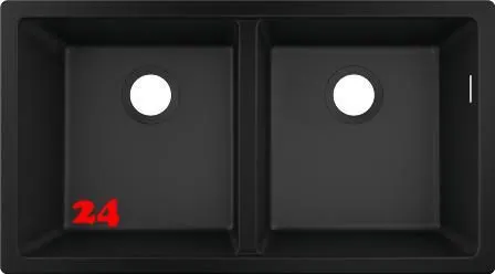 HANSGROHE Kchensple S51 S510-U770 SilicaTec Granit-Unterbausple 370/370 in 3 Farben mit Siebkorb als Stopfen- oder Drehknopfventil