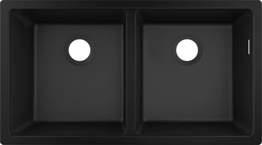 HANSGROHE Kchensple S51 S510-U770 SilicaTec Granit-Unterbausple 370/370 in 3 Farben mit Siebkorb als Stopfen- oder Drehknopfventil