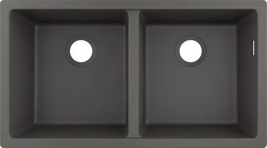 HANSGROHE Kchensple S51 S510-U770 SilicaTec Granit-Unterbausple 370/370 in 3 Farben mit Siebkorb als Stopfen- oder Drehknopfventil