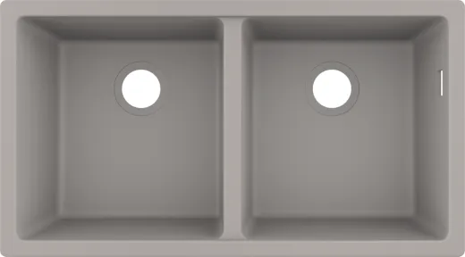 HANSGROHE Kchensple S51 S510-U770 SilicaTec Granit-Unterbausple 370/370 in 3 Farben mit Siebkorb als Stopfen- oder Drehknopfventil