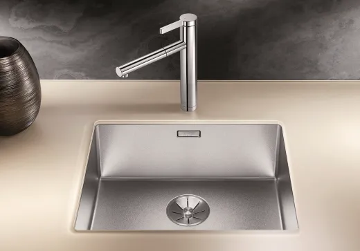 BLANCO Kchensple Claron 400-U Durinox Edelstahlsple / Unterbausple mit Ablaufsystem InFino und Handbettigung