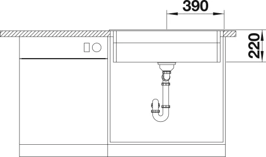 BLANCO Kchensple Etagon 8 Silgranit PuraDurII Granitsple / Einbausple Ablaufsystem InFino mit Zugknopfventil