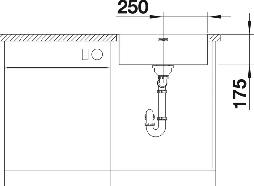 BLANCO Kchensple Supra 500-IF/A Edelstahlsple / Einbausple Flachrand mit Hahnlochbank Siebkorb als Zugknopfventil