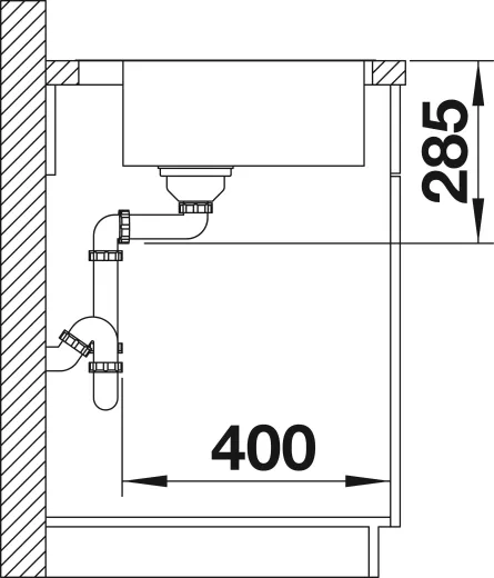 BLANCO Kchensple Supra 500-IF/A Edelstahlsple / Einbausple Flachrand mit Hahnlochbank Siebkorb als Zugknopfventil
