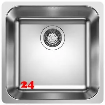 BLANCO Kchensple Supra 400-IF Edelstahlsple / Einbausple Flachrand Siebkorb als Stopfenventil Handbettigung