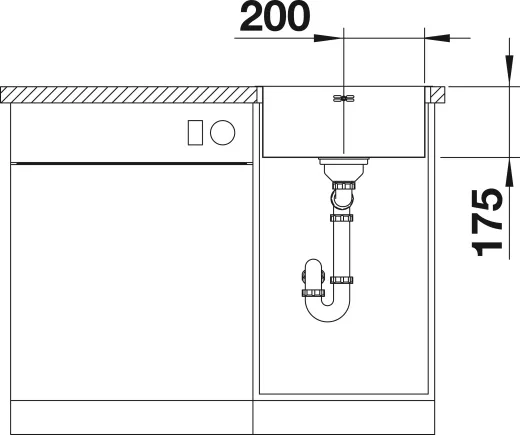 BLANCO Kchensple Supra 400-IF Edelstahlsple / Einbausple Flachrand Siebkorb als Stopfenventil Handbettigung
