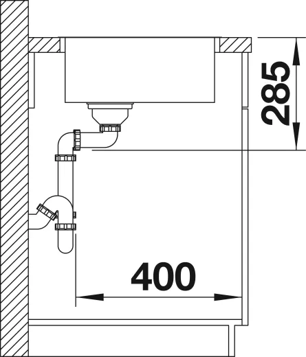 BLANCO Kchensple Supra 400-IF Edelstahlsple / Einbausple Flachrand Siebkorb als Stopfenventil Handbettigung