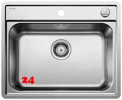 BLANCO Kchensple Lemis 6-IF Edelstahlsple / Einbausple Flachrand und Hahnlochbank mit Drehknopfventil