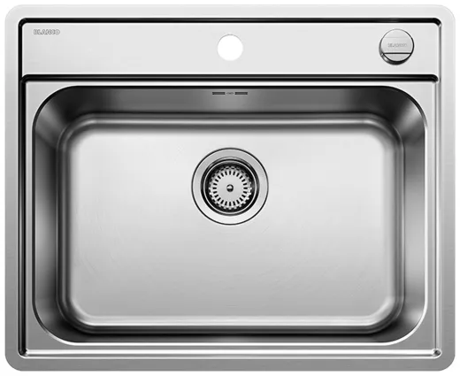BLANCO Kchensple Lemis 6-IF Edelstahlsple / Einbausple Flachrand und Hahnlochbank mit Drehknopfventil