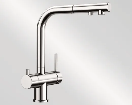 BLANCO Fontas-S II Filter Chrom 3-in-1-Armatur Gefiltertes Wasser - Kaltes, warmes und gefiltertes Wasser Schlauchbrause