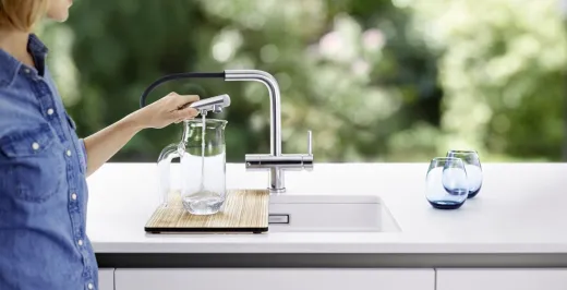 BLANCO Fontas-S II Filter Chrom 3-in-1-Armatur Gefiltertes Wasser - Kaltes, warmes und gefiltertes Wasser Schlauchbrause