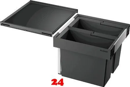 BLANCO Abfalltrennsystem Flexon II 45/2 Abfallsystem mit Systemdeckel zum Einbau in Schubksten ab 45cm Unterschrank