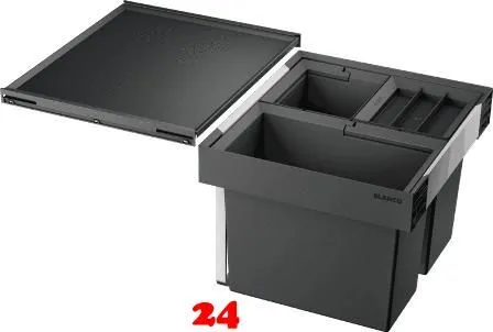 BLANCO Abfalltrennsystem Flexon II 50/3 Abfallsystem mit Systemdeckel zum Einbau in Schubksten ab 50cm Unterschrank