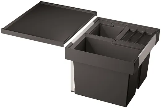 BLANCO Abfalltrennsystem Flexon II 50/3 Abfallsystem mit Systemdeckel zum Einbau in Schubksten ab 50cm Unterschrank