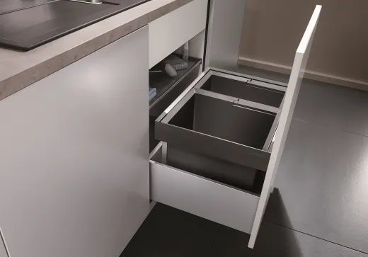 BLANCO Abfalltrennsystem Flexon II 50/3 Abfallsystem mit Systemdeckel zum Einbau in Schubksten ab 50cm Unterschrank