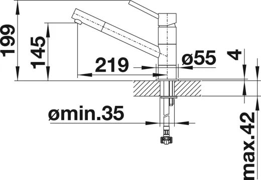 BLANCO Kchenarmatur Kano Silgranit-Look Einhebelmischer mit Festauslauf 360 schwenkbarer Auslauf in 6 Farben