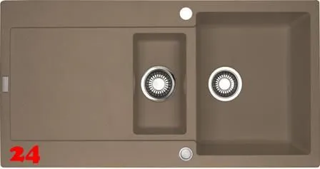 FRANKE Kchensple Maris MRG 651 Fragranit+ Einbausple / Granitsple mit Siebkorb als Druckknopfventil