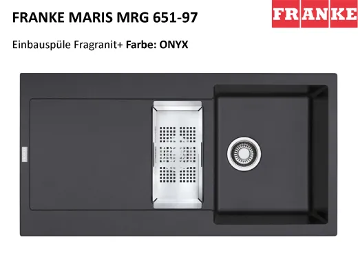 FRANKE Kchensple Maris MRG 651 Fragranit+ Einbausple / Granitsple mit Siebkorb als Druckknopfventil
