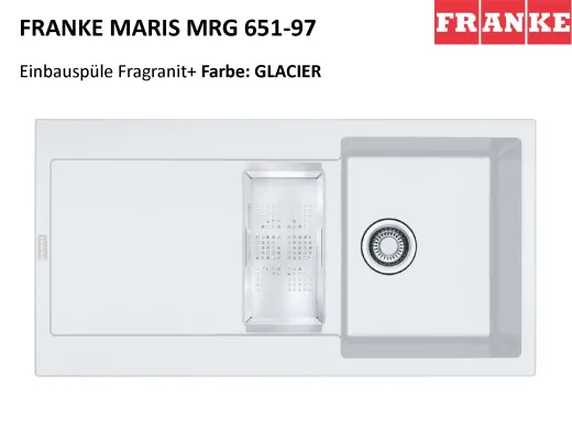FRANKE Kchensple Maris MRG 651 Fragranit+ Einbausple / Granitsple mit Siebkorb als Druckknopfventil