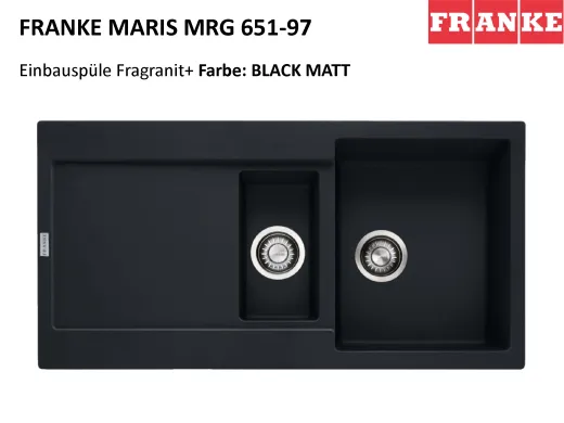 FRANKE Kchensple Maris MRG 651 Fragranit+ Einbausple / Granitsple mit Siebkorb als Druckknopfventil