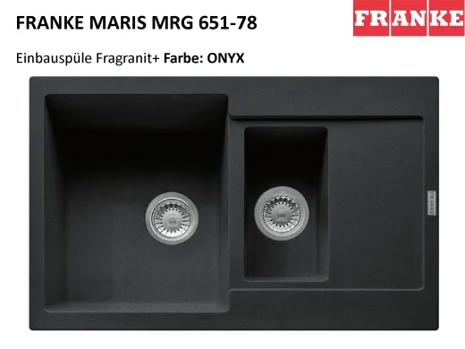 ❎ FRANKE Kchensple Maris MRG 651-78 Fragranit+ Einbausple / Granitsple mit Siebkorb als Druckknopfventil