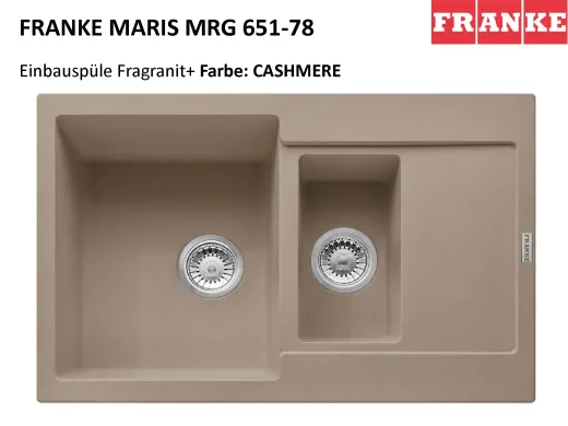 ❎ FRANKE Kchensple Maris MRG 651-78 Fragranit+ Einbausple / Granitsple mit Siebkorb als Druckknopfventil