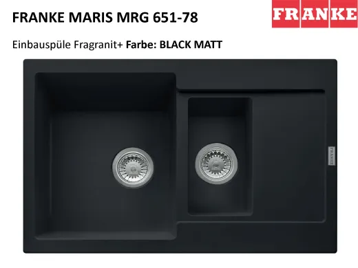 ❎ FRANKE Kchensple Maris MRG 651-78 Fragranit+ Einbausple / Granitsple mit Siebkorb als Druckknopfventil
