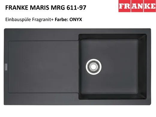 ❎ FRANKE Kchensple Maris MRG 611-97 Fragranit+ Einbausple / Granitsple mit Siebkorb als Druckknopfventil