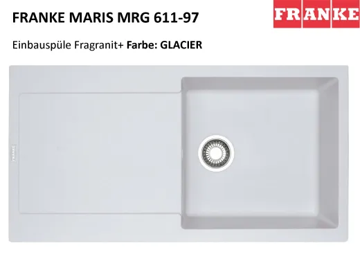 ❎ FRANKE Kchensple Maris MRG 611-97 Fragranit+ Einbausple / Granitsple mit Siebkorb als Druckknopfventil