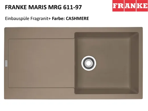 ❎ FRANKE Kchensple Maris MRG 611-97 Fragranit+ Einbausple / Granitsple mit Siebkorb als Druckknopfventil