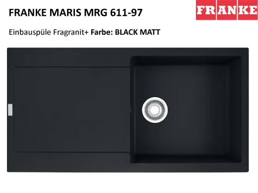 ❎ FRANKE Kchensple Maris MRG 611-97 Fragranit+ Einbausple / Granitsple mit Siebkorb als Druckknopfventil