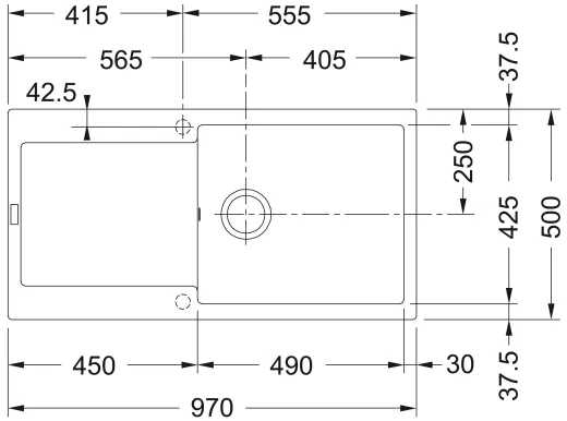 FRANKE Kchensple Maris MRG 611-97 XL Fragranit+ Einbausple / Granitsple mit Siebkorb als Druckknopfventil