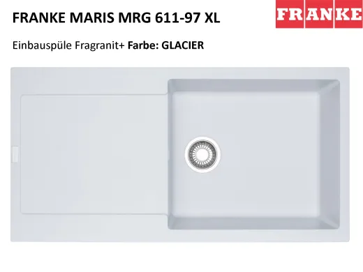 FRANKE Kchensple Maris MRG 611-97 XL Fragranit+ Einbausple / Granitsple mit Siebkorb als Druckknopfventil
