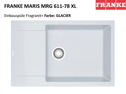 FRANKE Kchensple Maris MRG 611-78 XL Fragranit+ Einbausple / Granitsple mit Siebkorb als Druckknopfventil
